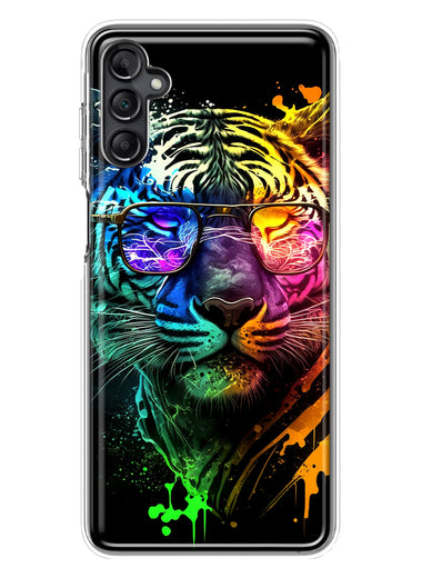 Samsung Galaxy A13 Neon Rainbow Swag Tiger Hybrid Protective Phone Case Cover