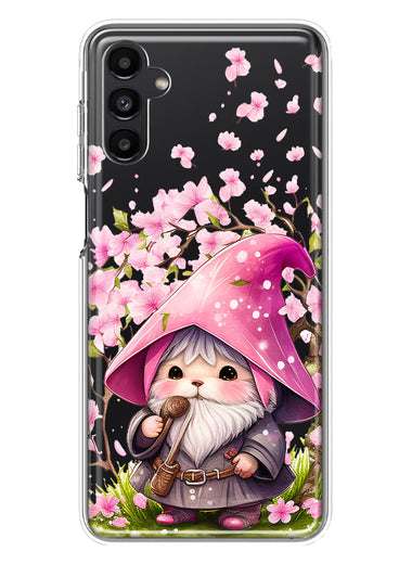 Samsung Galaxy A13 Cute Pink Cherry Blossom Gnome Spring Floral Flowers Double Layer Phone Case Cover