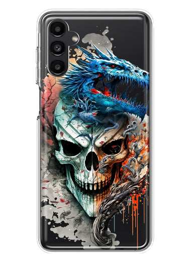 Samsung Galaxy A14 5G Fantasy Blue Dragon Dream Skull Double Layer Phone Case Cover