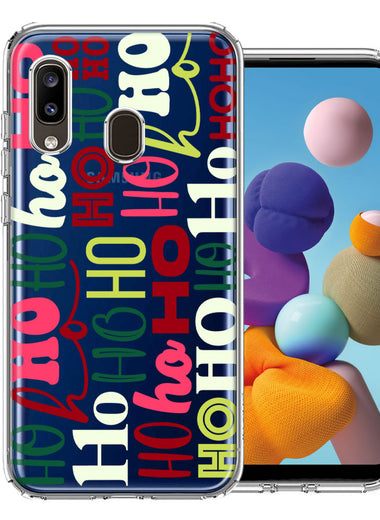 Samsung Galaxy A20 Christmas Santa Ho Ho Ho textagraphy Festive Holiday Double Layer Phone Case Cover