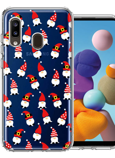 Samsung Galaxy A20 Cute Red Christmas Holiday Santa Gnomes Design Double Layer Phone Case Cover