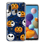 Samsung Galaxy A20 Halloween Jack-O-Lantern Pumpkin Skull Spooky Design Double Layer Phone Case Cover