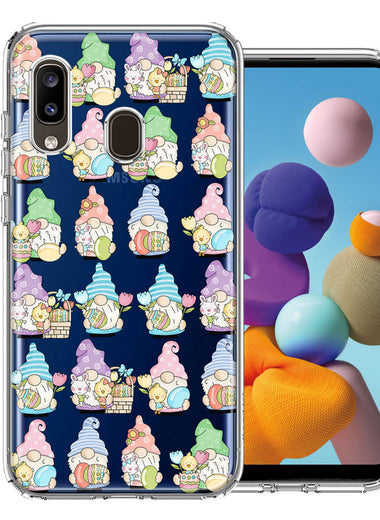 Samsung Galaxy A20 Pastel Easter Cute Gnomes Spring Flowers Eggs Holiday Seasonal Double Layer Phone Case Cover