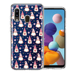 Samsung Galaxy A20 Pink Blush Valentines Day Flower Hearts Gnome Characters Cute Double Layer Phone Case Cover