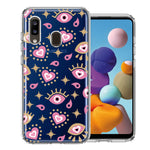 Samsung Galaxy A20 Pink Evil Eye Lucky Love Law Of Attraction Design Double Layer Phone Case Cover