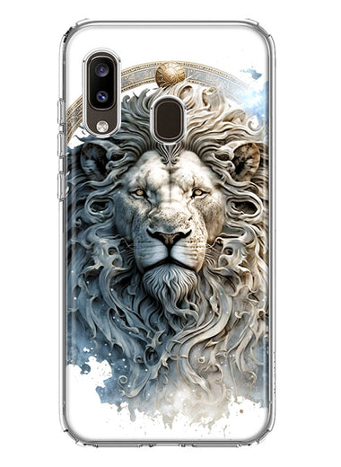 Samsung Galaxy A20 Abstract Lion Sculpture Hybrid Protective Phone Case Cover