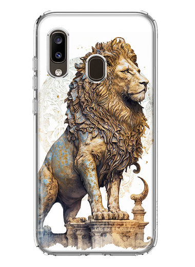 Samsung Galaxy A20 Ancient Lion Sculpture Hybrid Protective Phone Case Cover