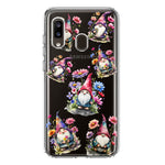 Samsung Galaxy A20 Cute Pink Purple Cosmos Flowers Gnomes Spring Floral Double Layer Phone Case Cover