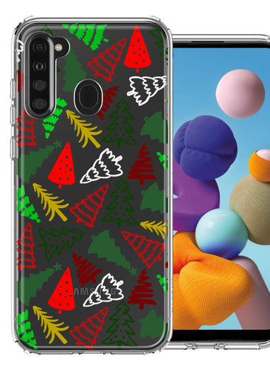 Samsung Galaxy A21 Christmas Trees Holiday Festive Winter By BillyElleCo Double Layer Phone Case Cover