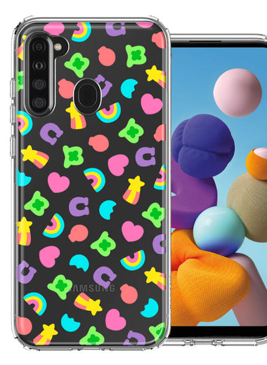 Samsung Galaxy A21 Cute Lucky Marshmallow Cereal Nostalgic Double Layer Phone Case Cover