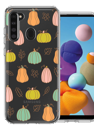 Samsung Galaxy A21 Fall Autumn Fairy Pumpkins Thanksgiving Spooky Season Double Layer Phone Case Cover