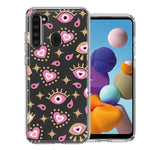 Samsung Galaxy A21 Pink Evil Eye Lucky Love Law Of Attraction Design Double Layer Phone Case Cover