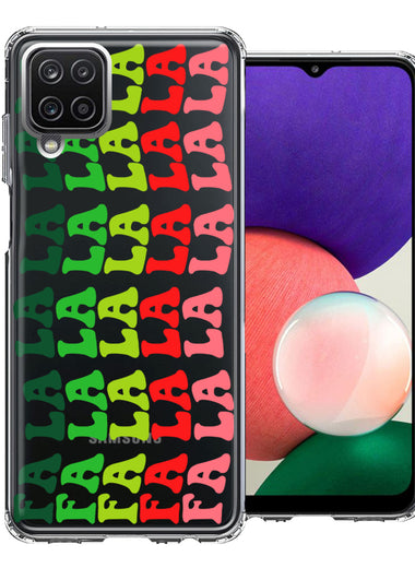 Samsung Galaxy A22 5G Deck The Halls Christmas Carol Falala Festive Lyric Vintage 70s Letters Double Layer Phone Case Cover