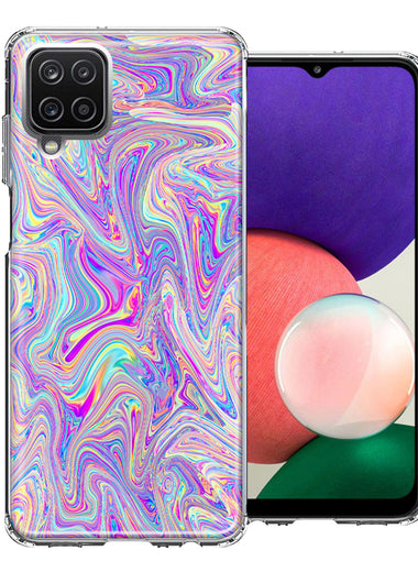 Samsung Galaxy A22 Paint Swirl Double Layer Phone Case Cover