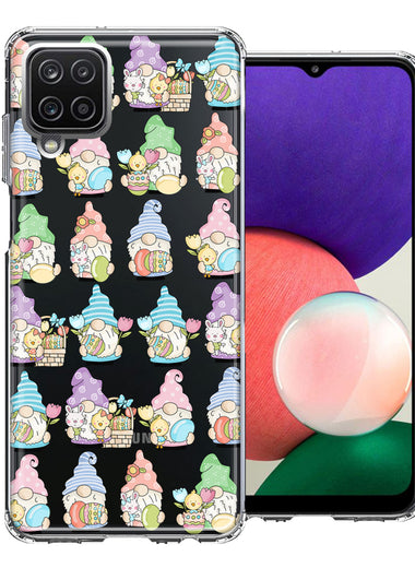 Samsung Galaxy A22 5G Pastel Easter Cute Gnomes Spring Flowers Eggs Holiday Seasonal Double Layer Phone Case Cover