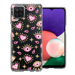 Samsung Galaxy A22 5G Pink Evil Eye Lucky Love Law Of Attraction Design Double Layer Phone Case Cover