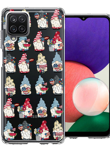 Samsung Galaxy A22 5G USA Fourth Of July American Summer Cute Gnomes Patriotic Parade Double Layer Phone Case Cover