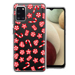 Samsung Galaxy A31 Christmas Winter Red White Peppermint Candies Swirls Candycanes Design Double Layer Phone Case Cover