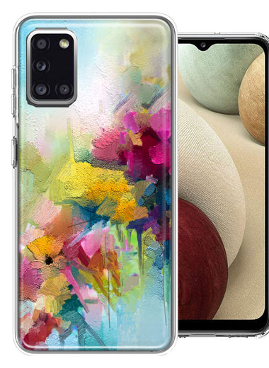For Samsung Galaxy A31 Watercolor Flowers Abstract Spring Colorful Floral Painting Phone Case Cover
