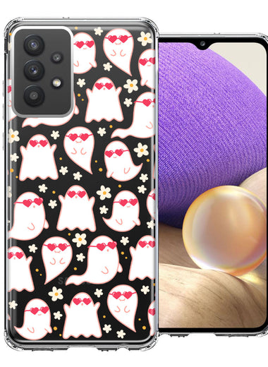 Samsung Galaxy A32 Floating Heart Glasses Love Ghosts Vaneltines Day Cutie Daisy Double Layer Phone Case Cover