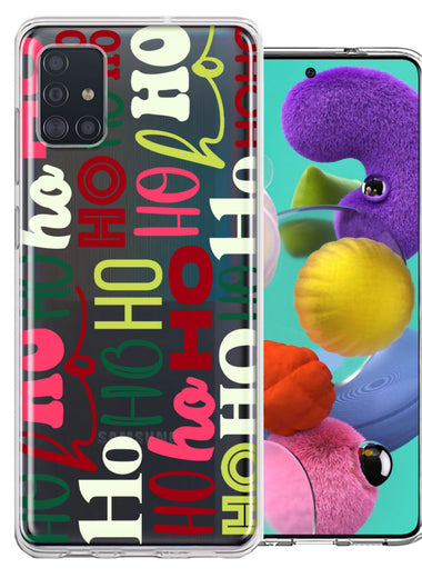 Samsung Galaxy A51 Christmas Santa Ho Ho Ho textagraphy Festive Holiday Double Layer Phone Case Cover