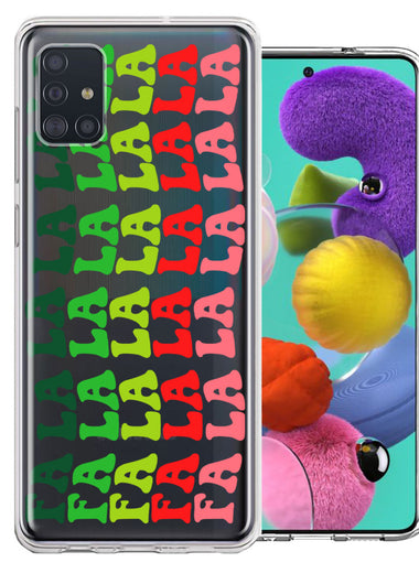 Samsung Galaxy A51 Deck The Halls Christmas Carol Falala Festive Lyric Vintage 70s Letters Double Layer Phone Case Cover