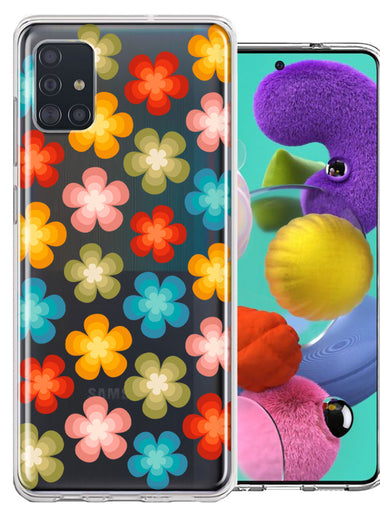 Samsung Galaxy A51 Groovy Gradient Retro Color Flowers Double Layer Phone Case Cover
