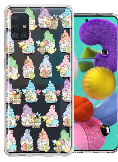 Samsung Galaxy A51 Pastel Easter Cute Gnomes Spring Flowers Eggs Holiday Seasonal Double Layer Phone Case Cover