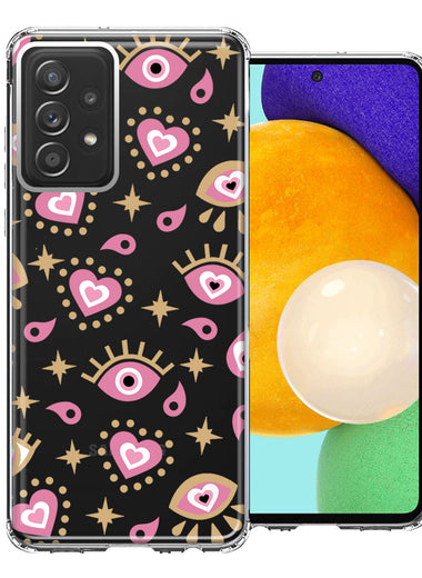 Samsung Galaxy A52 Pink Evil Eye Lucky Love Law Of Attraction Design Double Layer Phone Case Cover