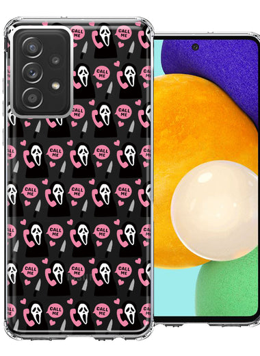 Samsung Galaxy A53 Pink Horror Valentine Character Ghostface Boyfriend Call Me Hearts Double Layer Phone Case Cover