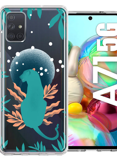 Samsung Galaxy A71 4G Moon Green Jaguar Design Double Layer Phone Case Cover