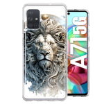 Samsung Galaxy A71 4G Abstract Lion Sculpture Hybrid Protective Phone Case Cover