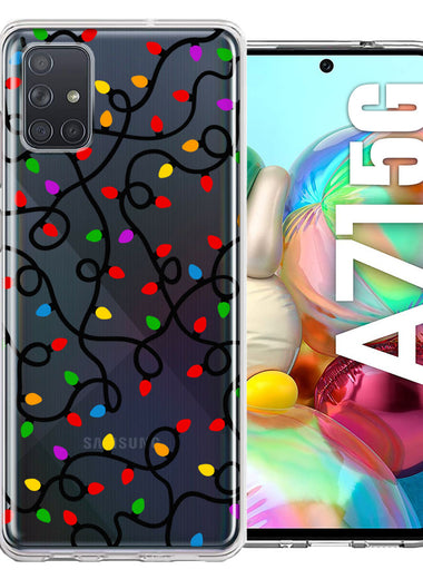 Samsung Galaxy A71 5G Colorful Nostalgic Vintage Christmas Holiday Winter String Lights Design Double Layer Phone Case Cover