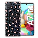 Samsung Galaxy A71 4G Cute Pink Leopard Print Hearts Valentines Day Love Double Layer Phone Case Cover