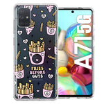 Samsung Galaxy A71 5G Cute Valentine Pink Love Hearts Fries Before Guys Double Layer Phone Case Cover