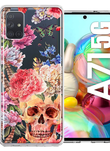 For Samsung Galaxy A71 4G Indie Spring Peace Skull Feathers Floral Butterfly Flowers Phone Case Cover