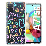 Samsung Galaxy A71 4G Leopard Easter Bunny Candy Colorful Rainbow Double Layer Phone Case Cover