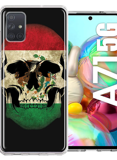 Samsung Galaxy A71 5G Mexico Flag Skull Double Layer Phone Case Cover