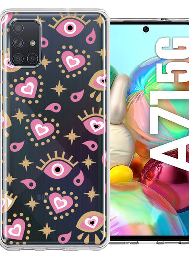 Samsung Galaxy A71 5G Pink Evil Eye Lucky Love Law Of Attraction Design Double Layer Phone Case Cover