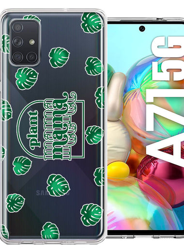 Samsung Galaxy A71 5G Plant Mama Houseplant Lover Monstera Tropical Leaf Green Design Double Layer Phone Case Cover