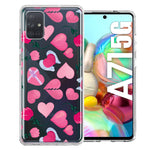 Samsung Galaxy A71 5G Pretty Valentines Day Hearts Chocolate Candy Angel Flowers Double Layer Phone Case Cover