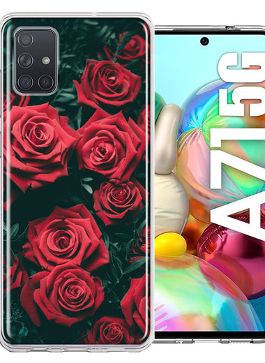 Samsung Galaxy A71 5G Red Roses Double Layer Phone Case Cover