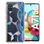Samsung Galaxy A71 5G Rainbow Mermaid Tails Scales Ocean Waves Beach Girls Summer Double Layer Phone Case Cover