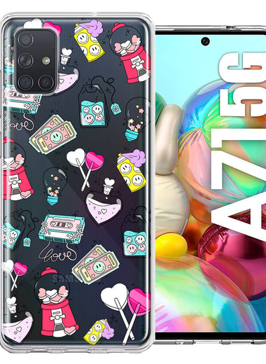 Samsung Galaxy A71 5G Valentine's Day Candy Feels like Love Hearts Double Layer Phone Case Cover