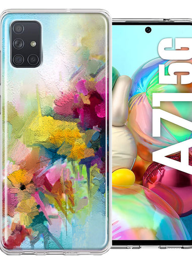 For Samsung Galaxy A71 4G Watercolor Flowers Abstract Spring Colorful Floral Painting Phone Case Cover