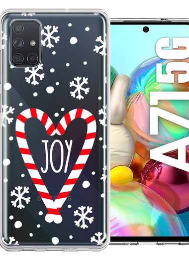 Samsung Galaxy A71 5G Winter Joy Snow Peppermint Candy Cane Heart Festive Christmas Double Layer Phone Case Cover