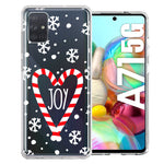 Samsung Galaxy A71 5G Winter Joy Snow Peppermint Candy Cane Heart Festive Christmas Double Layer Phone Case Cover
