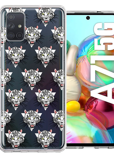 Samsung Galaxy A71 4G Fierce Tiger Polkadots Design Double Layer Phone Case Cover