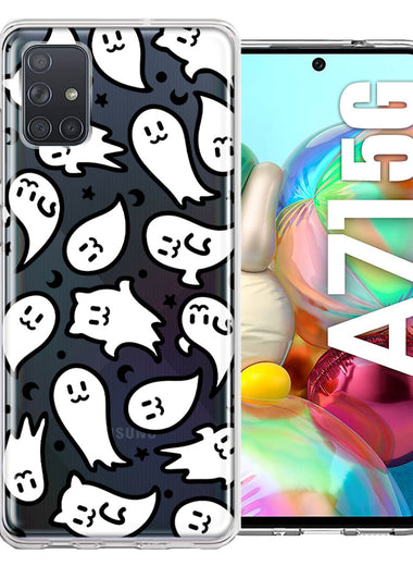 Samsung Galaxy A71 4G Kawaii Manga Cute Halloween Ghosts Spirits Design Double Layer Phone Case Cover