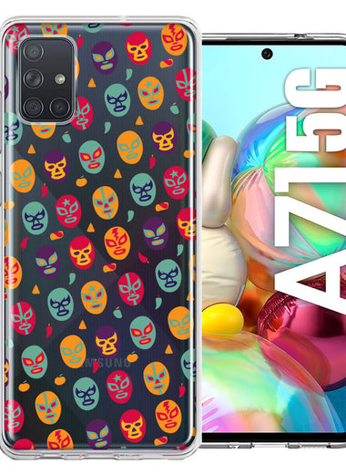 Samsung Galaxy A71 4G Lucha Libre Masks Design Double Layer Phone Case Cover